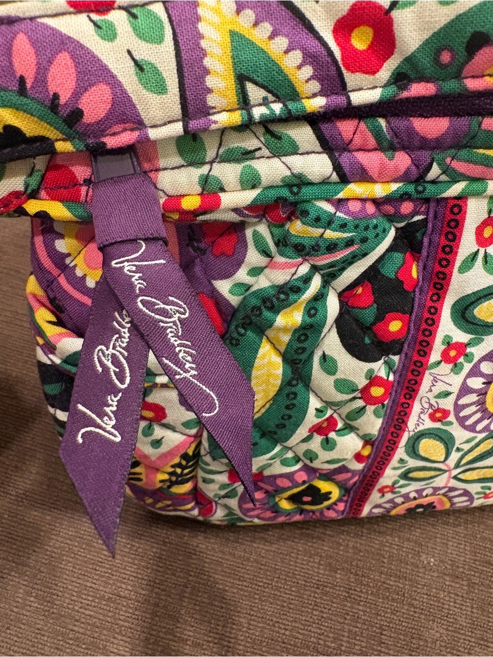 Vera Bradley Quilted Viva La Vera Mini Floral Paisley Colourful Shoulder Bag - Picture 7 of 7